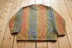 Vintage 1990s Bizzit Collection Striped Cozy Zip Up Long Sleeve Sweater