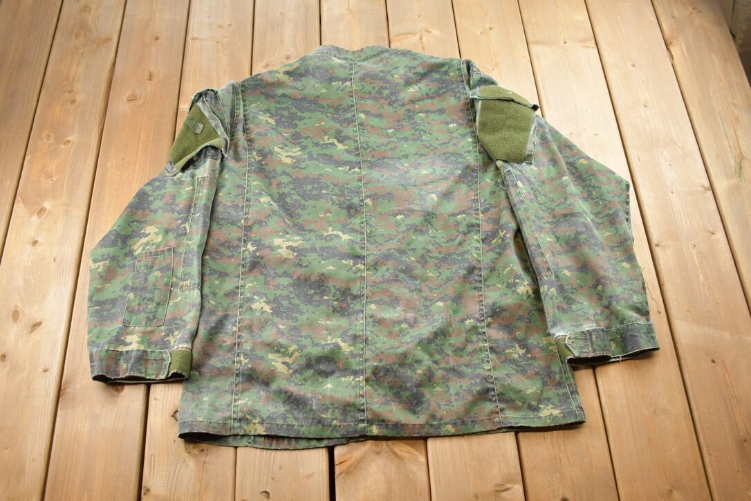Vintage Military Zip Up Digital Camo Shirt