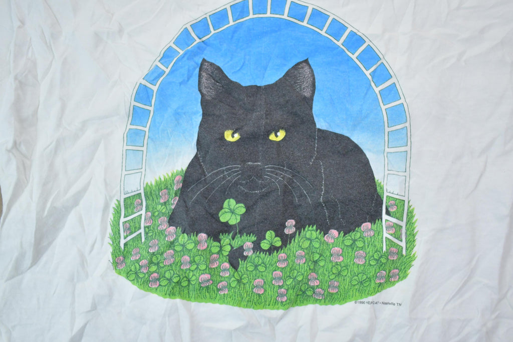 Vintage 1990s Hepcat Nashville Nightgown Kitty Theme Graphic T-Shirt