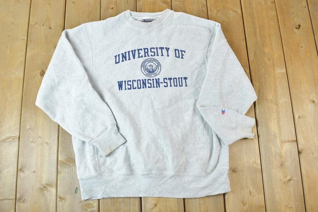 Vintage 1990s Champion Reverse Weave University Of Wisconsin Stout Crewneck