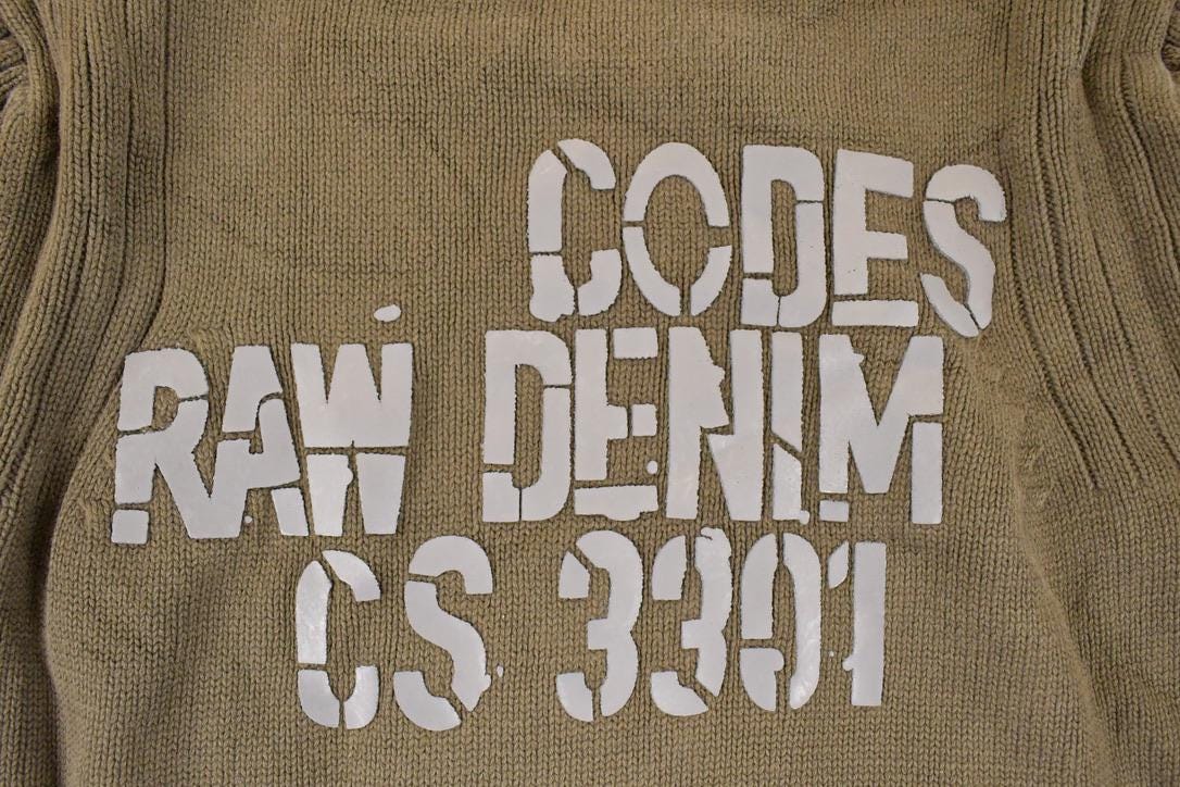 Vintage 1990s Big Smith Raw Cable Knit Crewneck Sweater Men's S