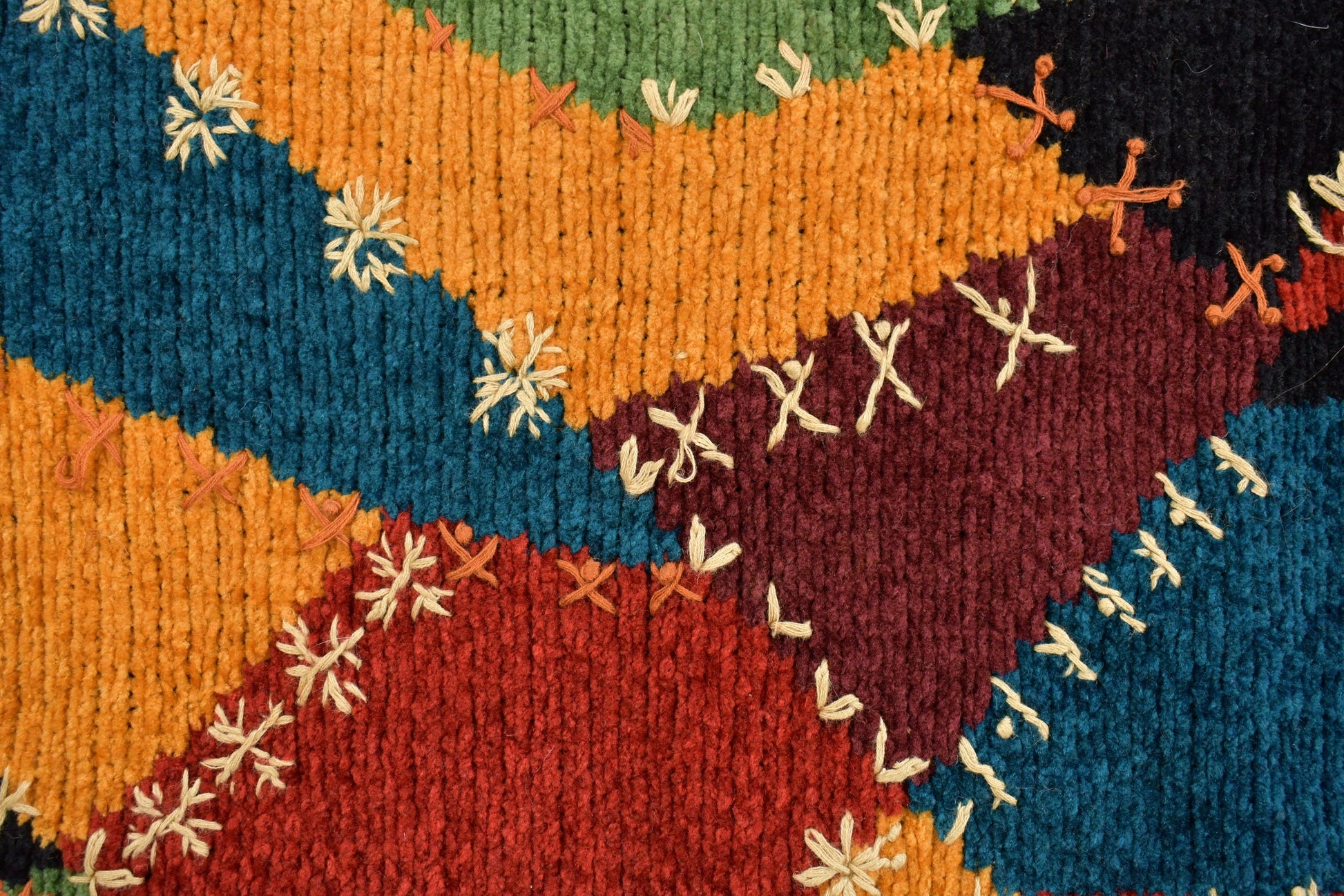 Vintage 1980s Abstract Pattern Knit Patchwork Turtle Neck Sweater