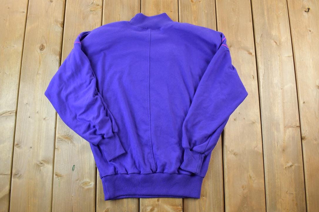 Vintage 1990s Stephanie Purple Floral Cute Crewneck Sweater
