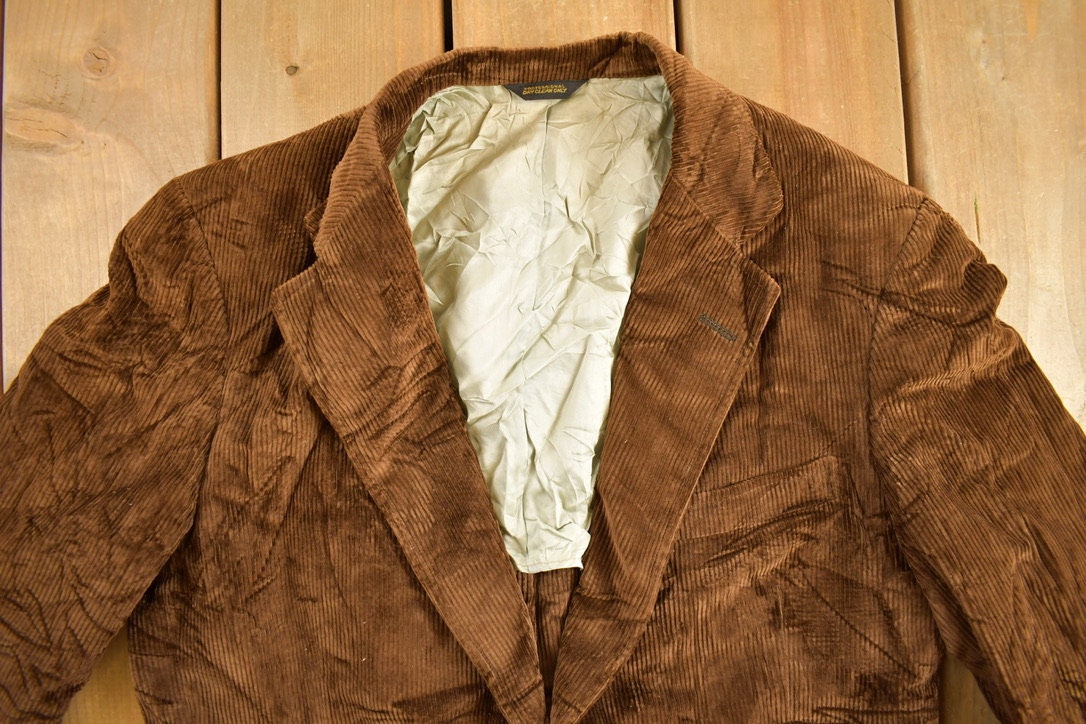 Vintage 1980s Brown Corduroy Blazer Button Up Shirt