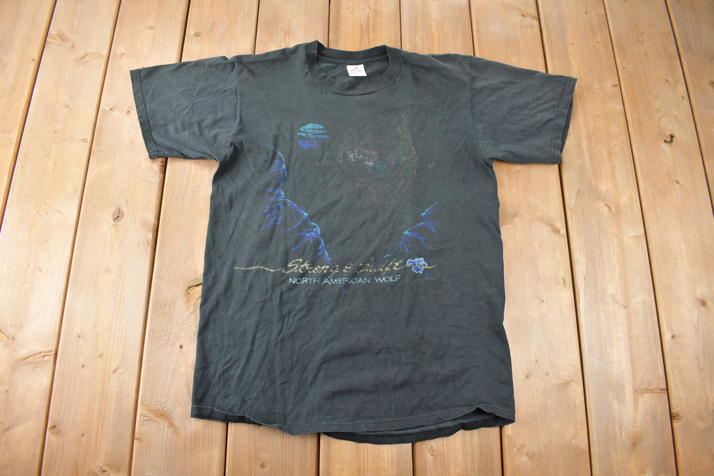 Vintage 1990s North American Wolfe Theme Graphic T-Shirt Made In USA