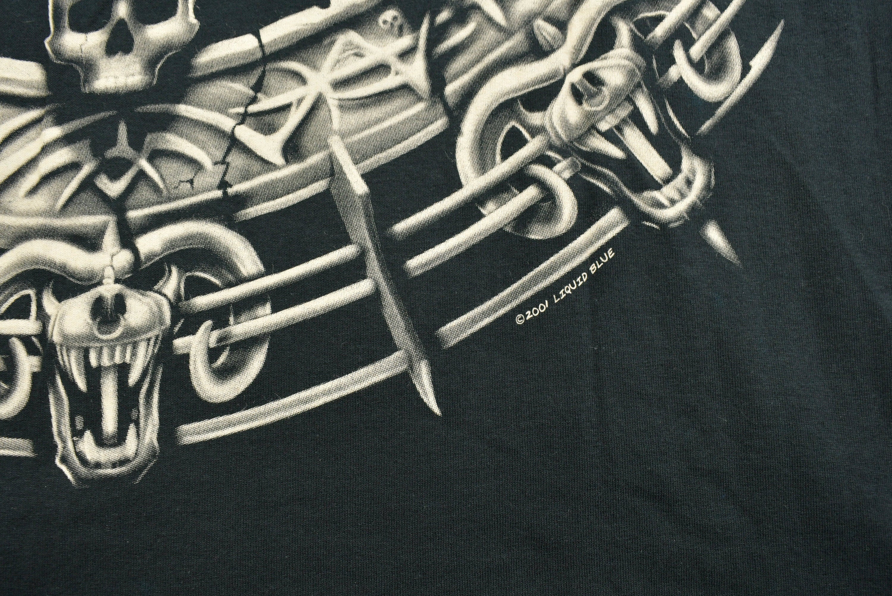 Vintage 2001 Deadstock Liquid Blue Dragon All Over Print T-Shirt