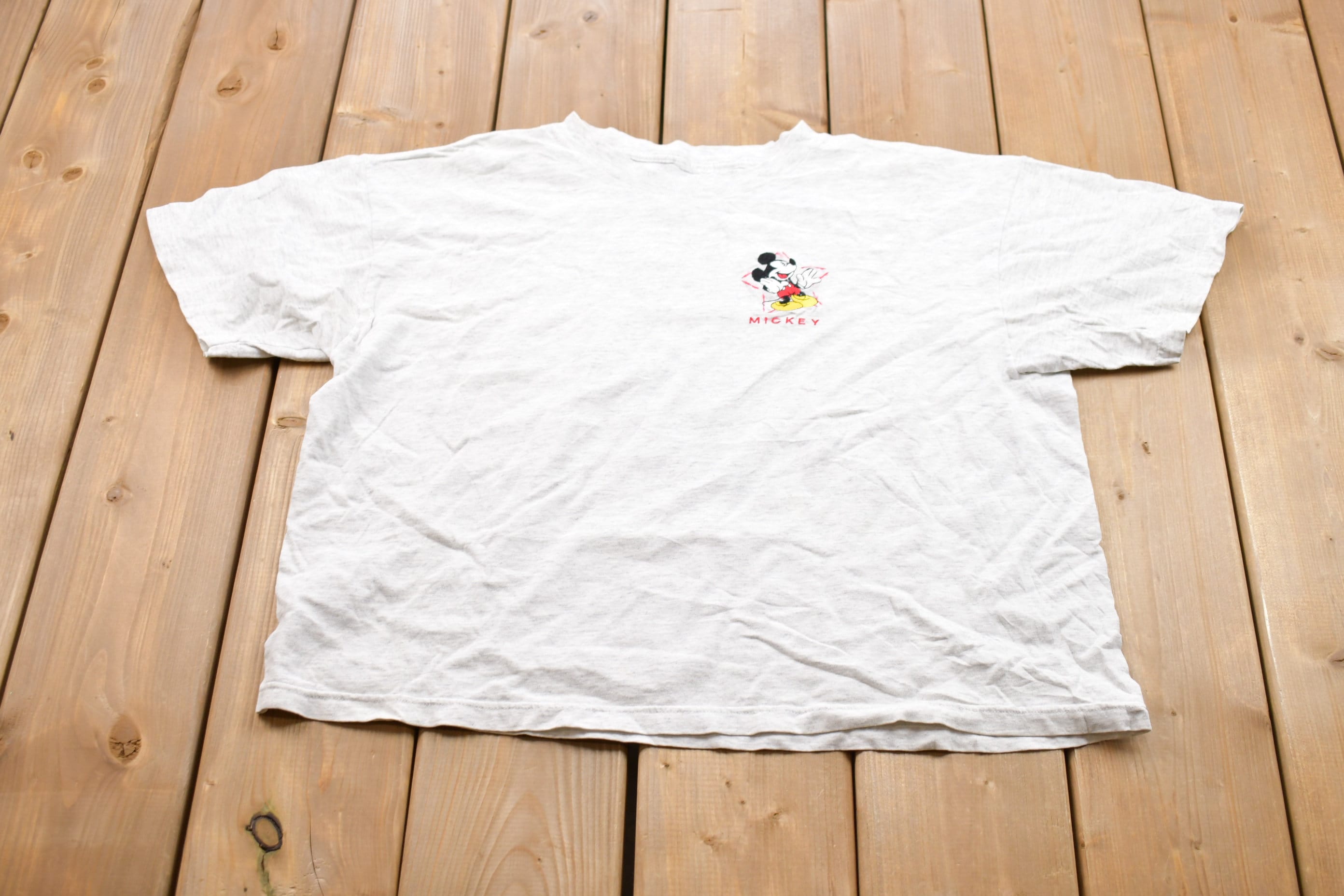 Vintage 1990s Mickey Mouse Embroidered Graphic T-Shirt / Graphic / 80s / 90s / Streetwear / Retro Style / Mickey Mouse / Made In USA