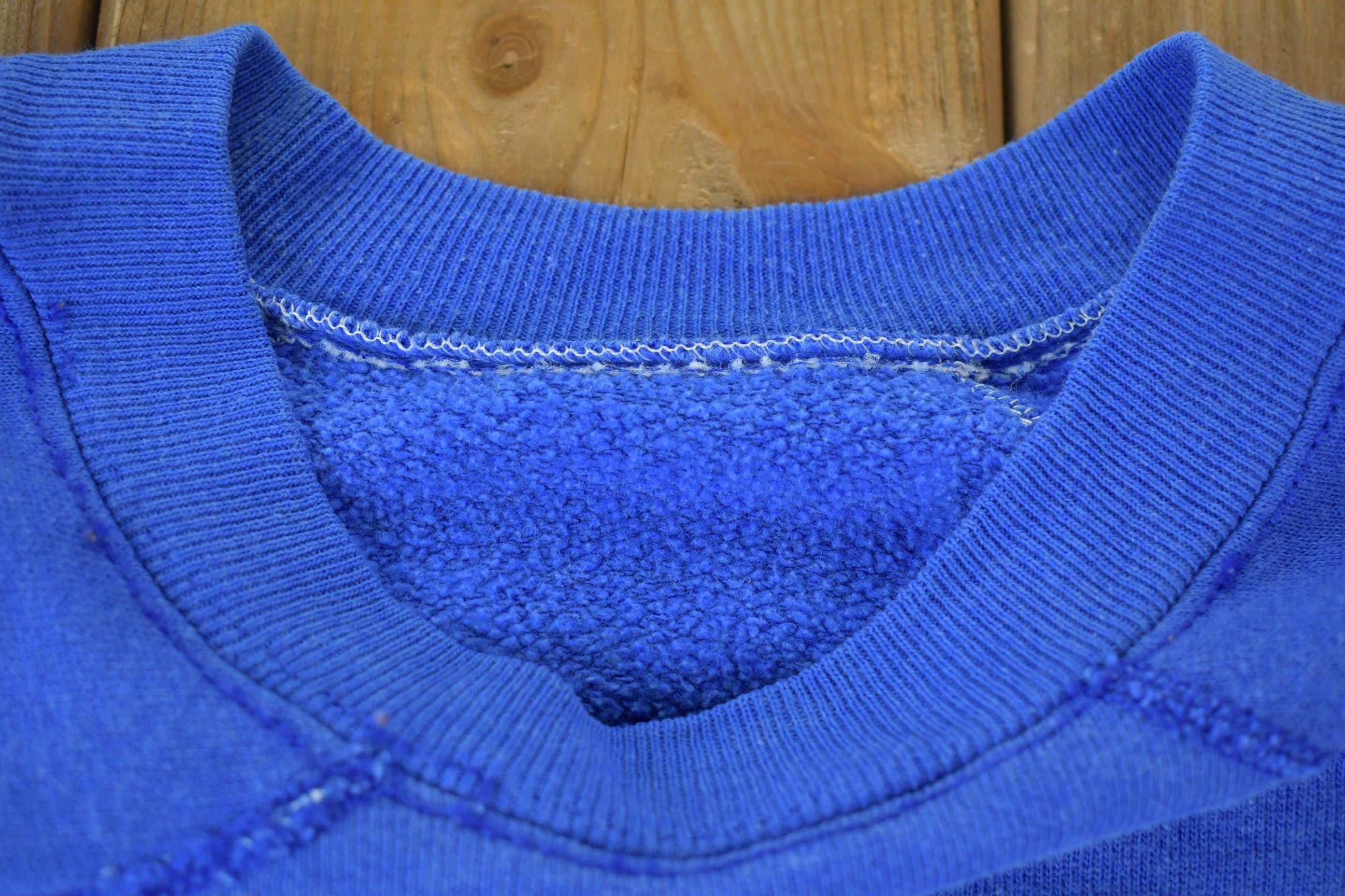 Vintage 1990s Blue Blank Crewneck Sweatshirt /