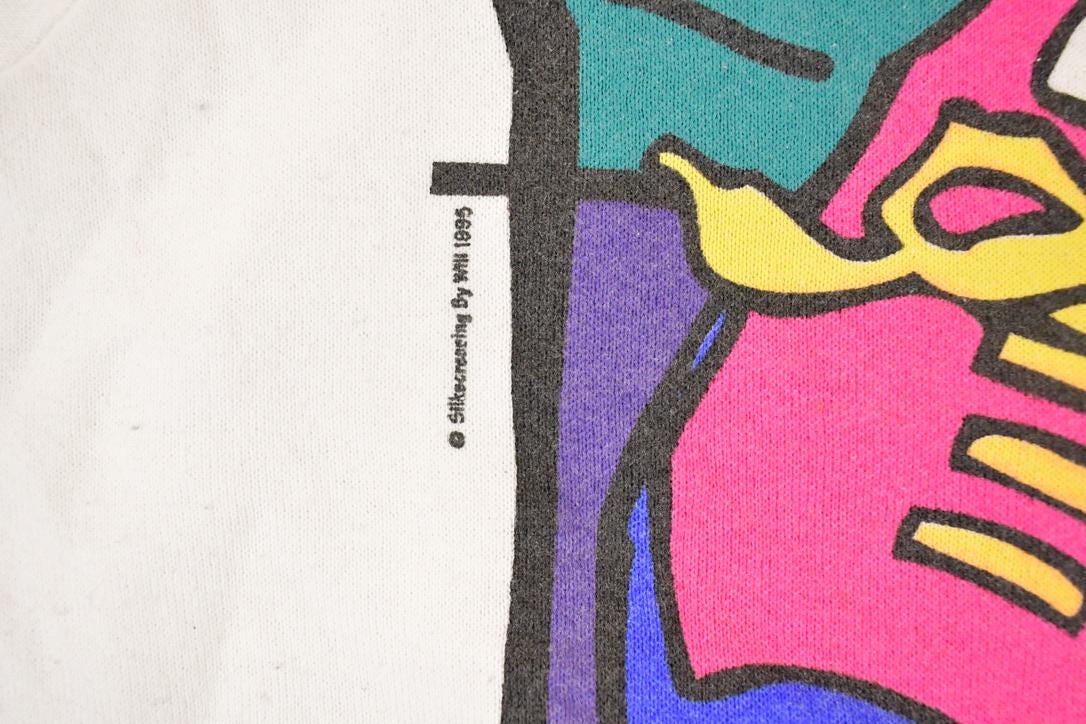 Vintage 1995 The MS Walk Cartoon Shoes Graphic Print Crewneck Sweatshirt Mens L