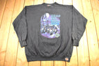 Vintage 1991 Fargo Harley Davidson North Dakota Wolf Theme Crewneck Sweater