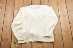 Vintage 1980s Button Up Cable Knit Cardigan Sweater