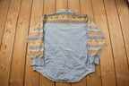 Vintage 1990s SKM Abstract Denim Button Up Shirt