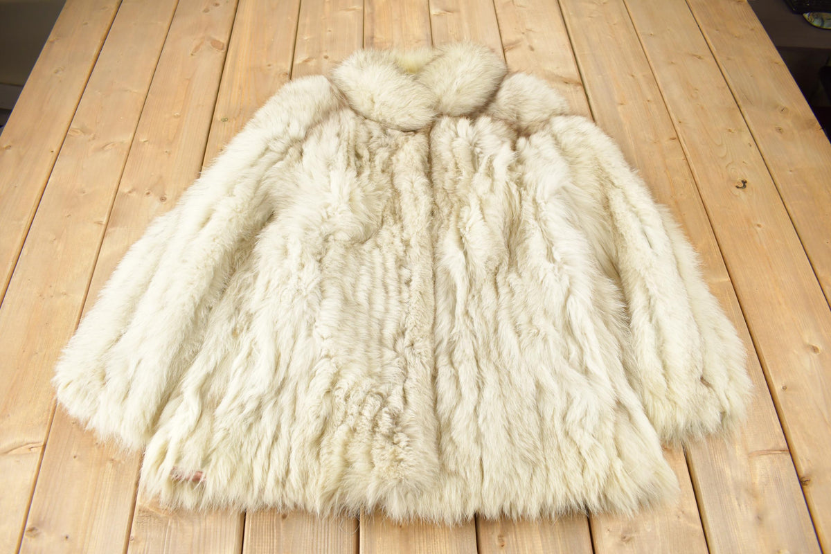 Vintage 1980s Arctic Fox Fur Coat Size 16
