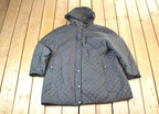 Vintage 1990s Lauren By Ralph Lauren Light Pleated Hooded Zip Up Abstract Lined Jacket