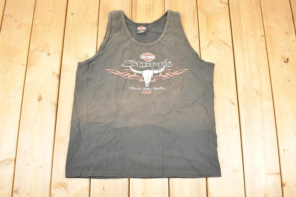 Vintage 2003 Harley Davidson Motorcycles Sturgis Black Hills Rally Biker Tank Top Men's L