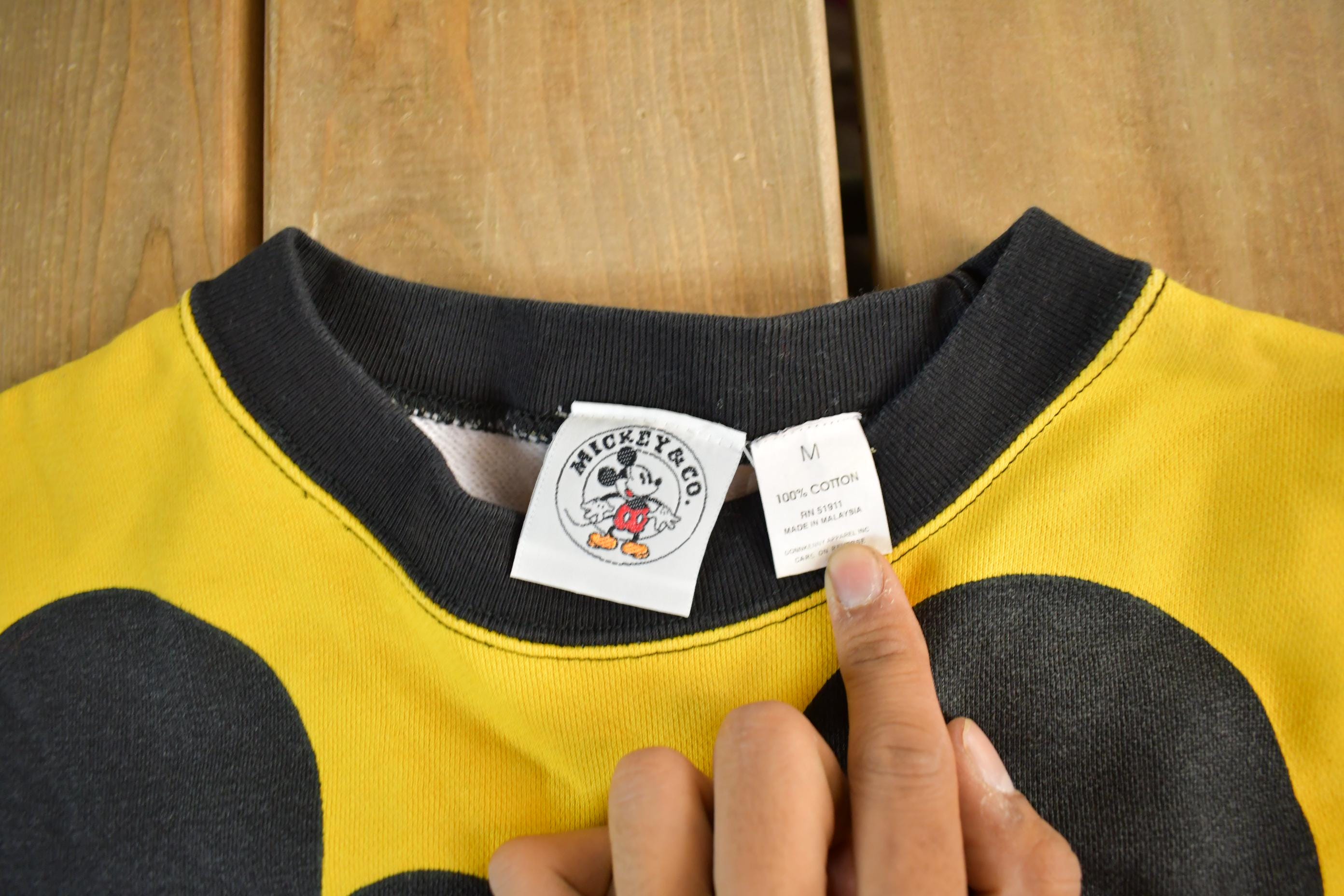 Vintage 1990s Mickey Mouse All Over Print Disney Crewneck Men's Medium