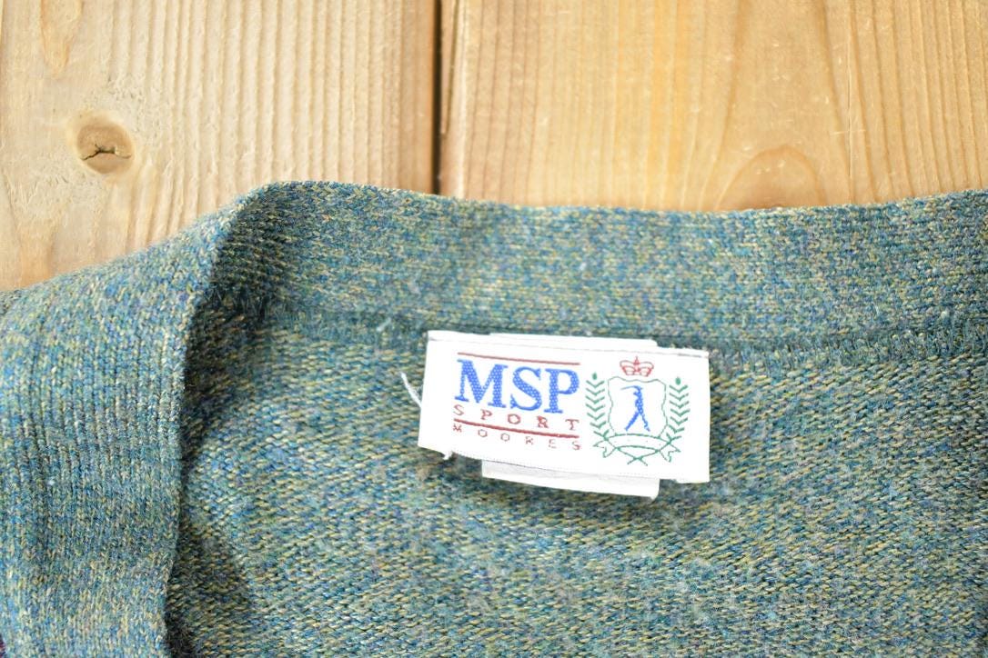 Vintage 1990s MSP Knit Perfect Mild Distress Cardigan Sweater Vest Made In USA