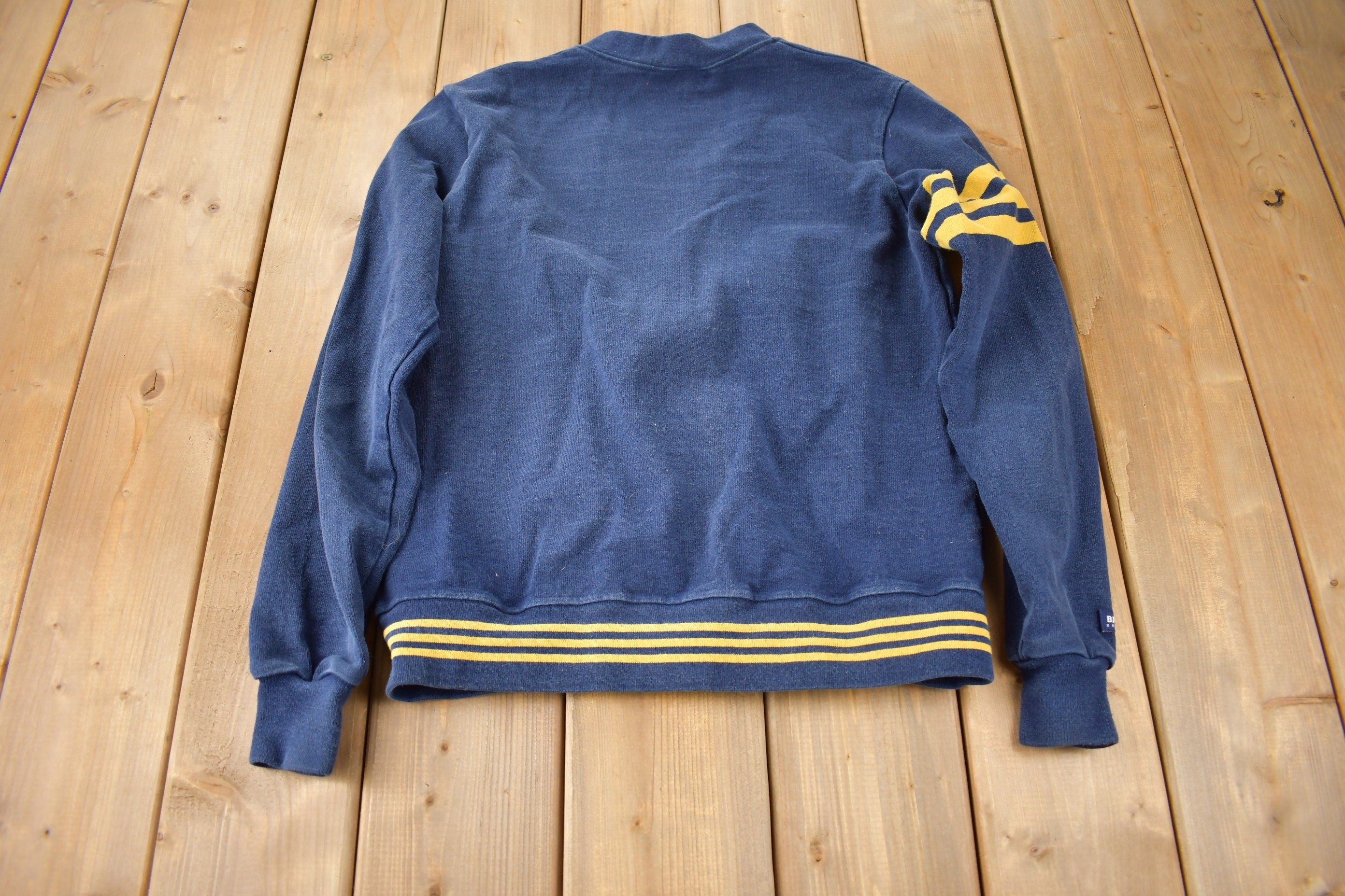 Vintage 1990s Collegiate Style Barbarian Rugby Wear Cardigan Sweatshirt Made In Canada