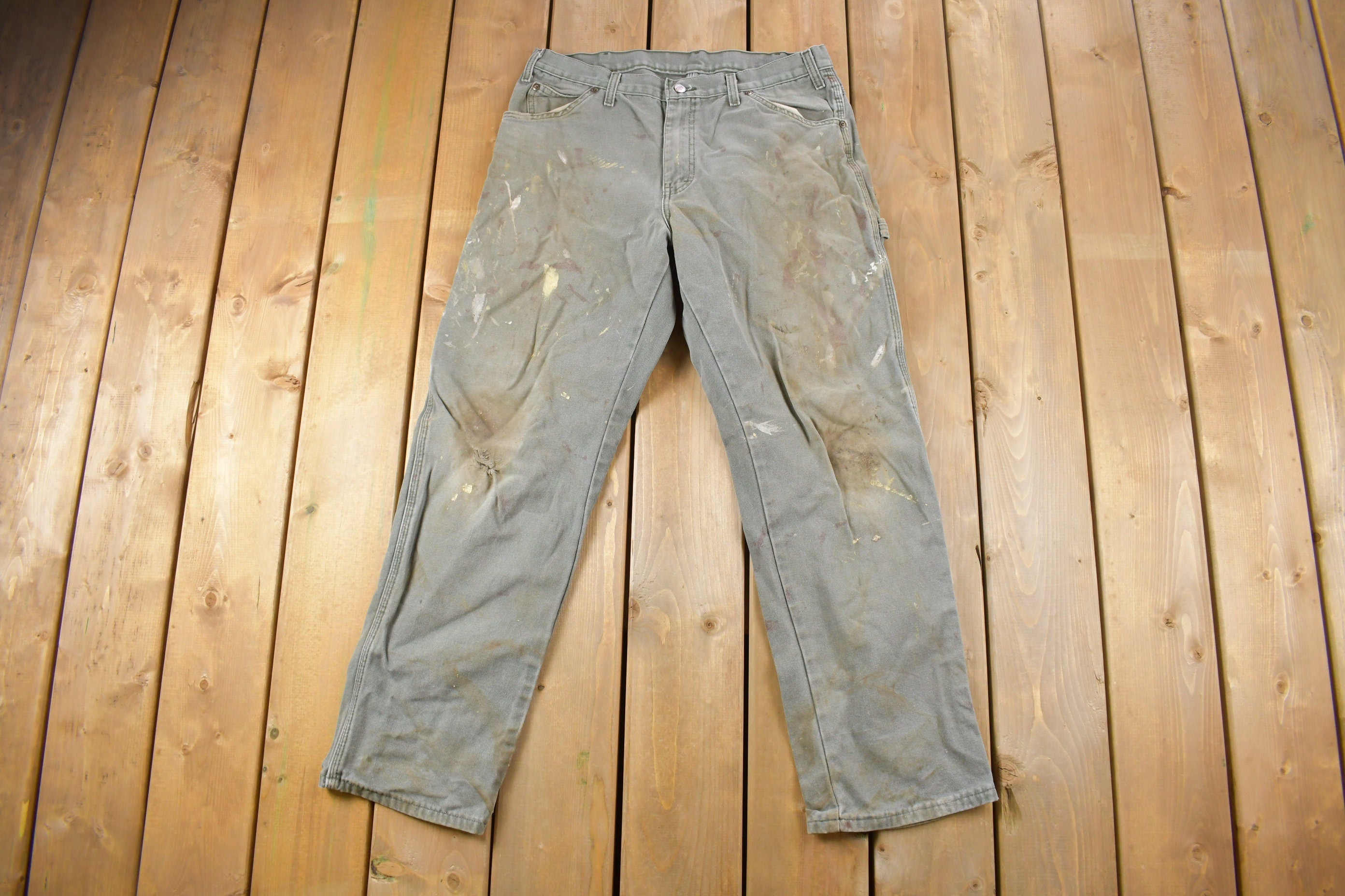 Vintage 1990s Dickies Distressed Painter Cargo Pants 32 x 30  Hype Vintage  Workwear  American Vintage  Streetwear Fashion