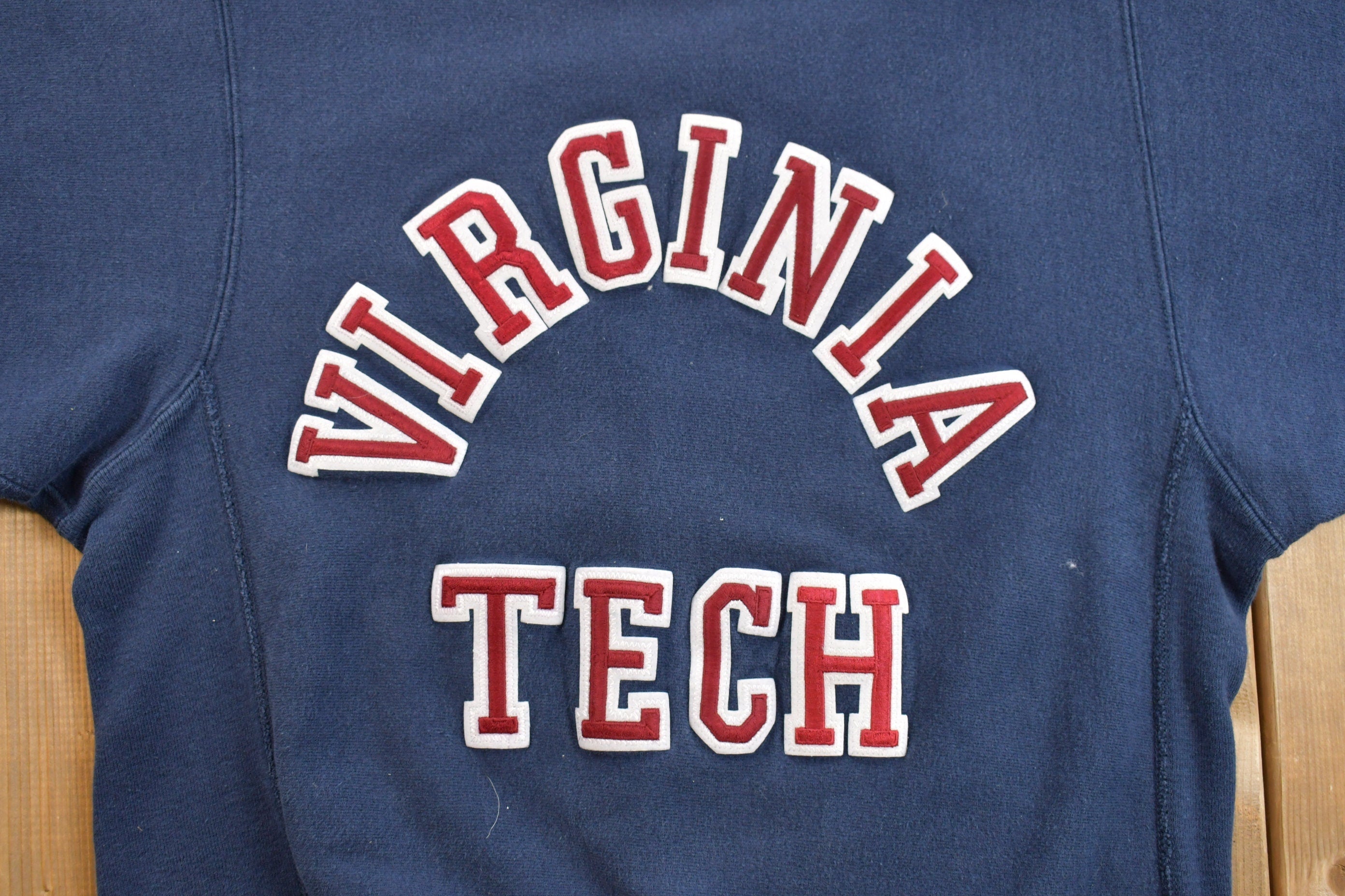 Vintage 1980s Champion Reverse Weave Warmup Virginia Tech Collegiate Crewneck