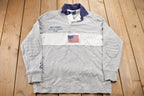 Vintage 1990s Polo Ralph Lauren USA Flag Embroidered Rugby Sweatshirt