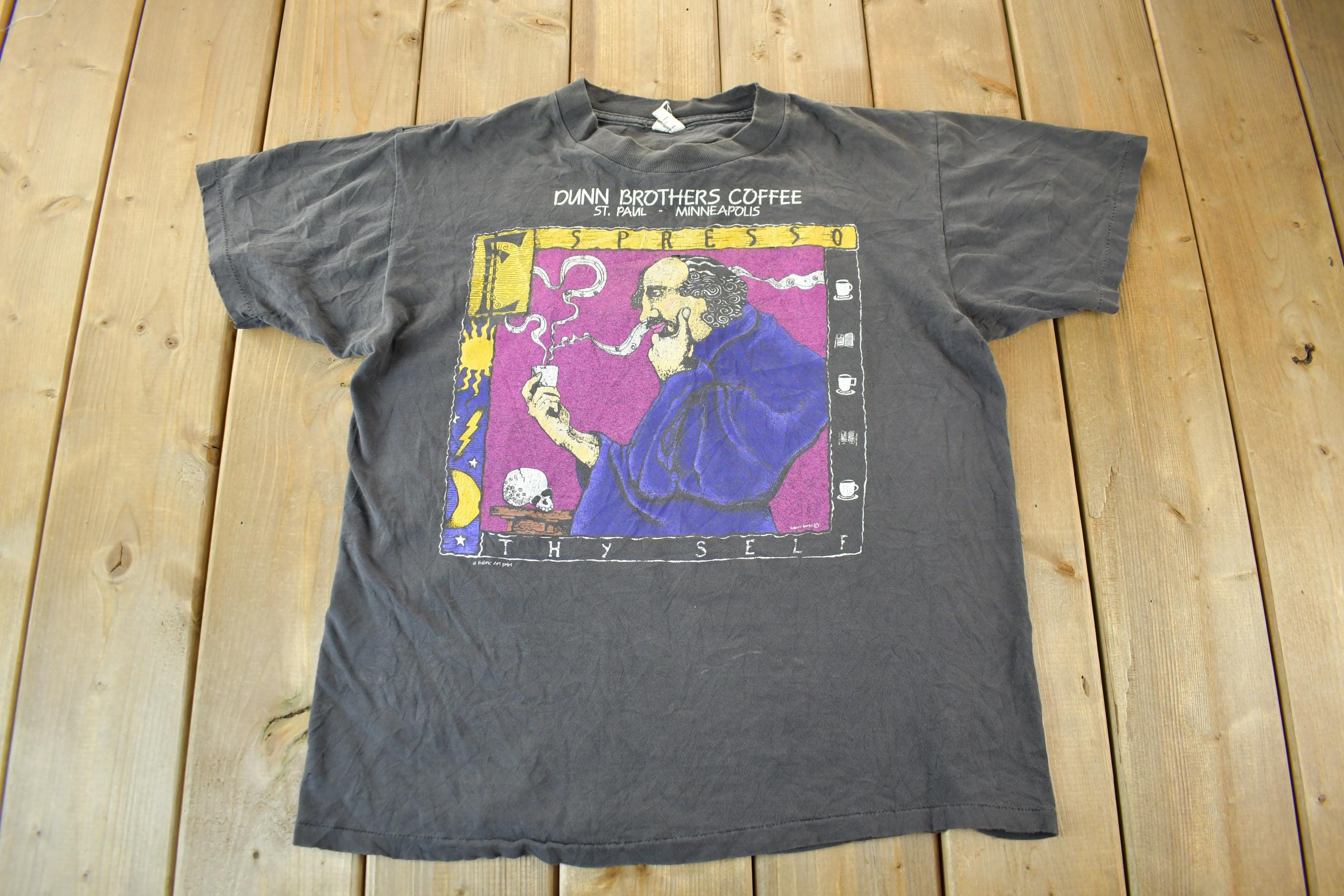 Vintage 1990s Dunn Brothers Coffee Graphic T-Shirt