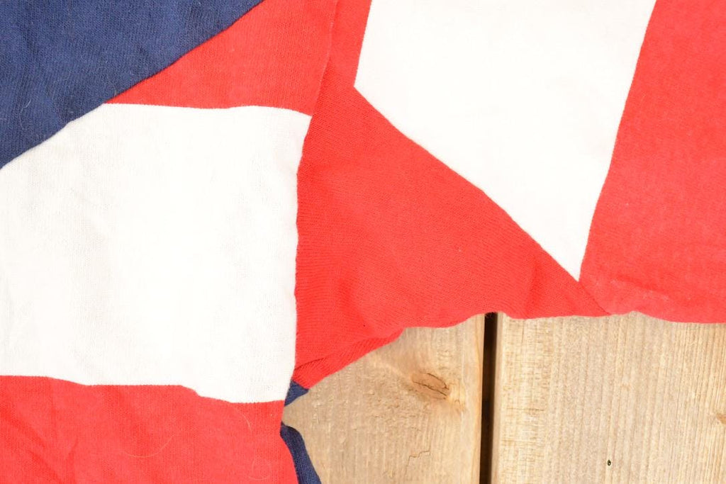 Vintage 1990s American Edition AOP American Flag Button Up Rugby Shirt Mens L /