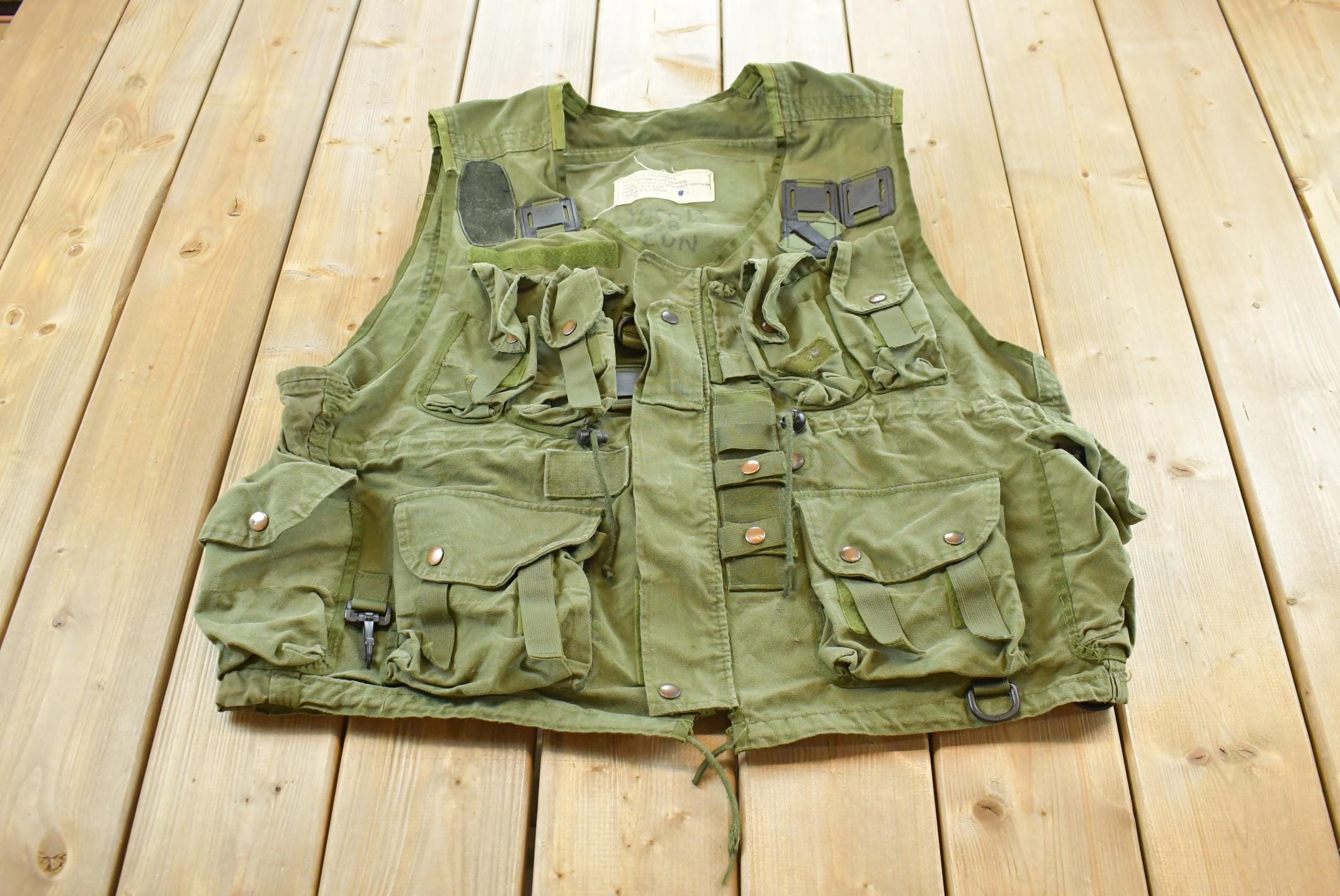 1997 Fell Fab Green Military Tactical Vest Jacket Mens XL /