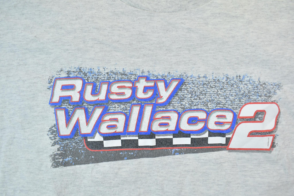 Vintage 1990s Rusty Wallace 2 Working The Gears NASCAR Racing T-Shirt