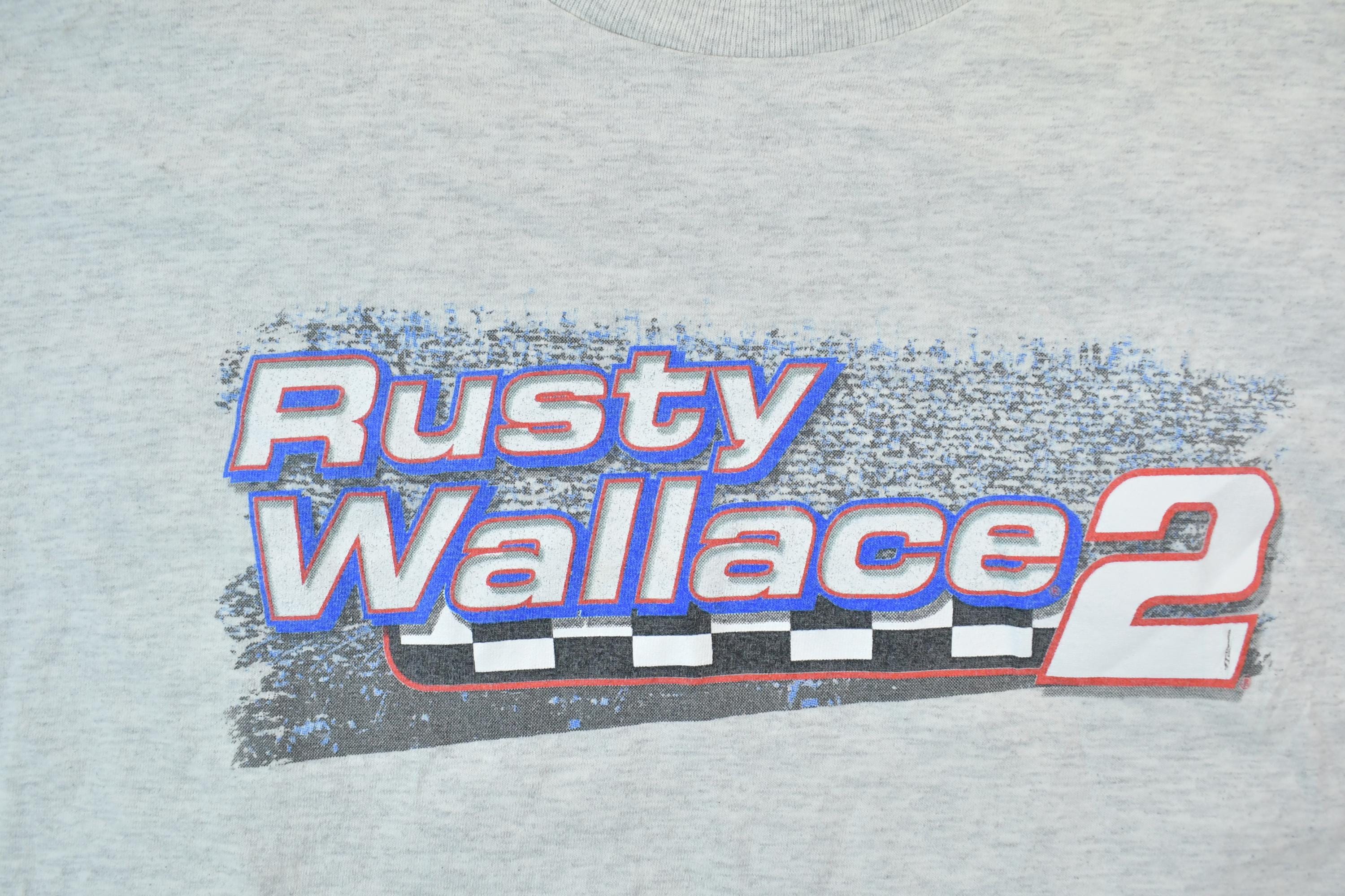 Vintage 1990s Rusty Wallace 2 Working The Gears NASCAR Racing T-Shirt