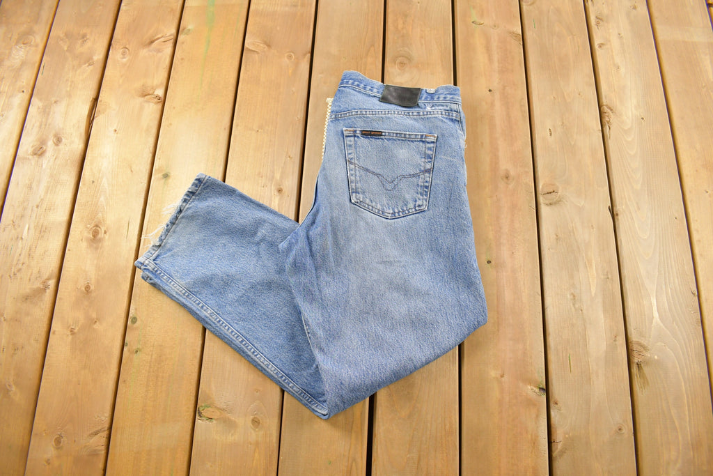 Vintage 1990s Harley Davidson Light Wash Denim Jeans Size 36 x 28