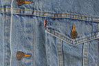 Vintage 1990s Levi's Blanket Lined Denim Jean Trucker Jacket Men's XL