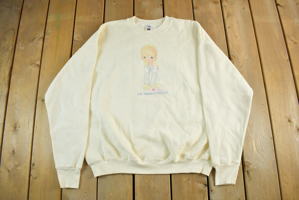 Vintage 1990s Angel Cute Crewneck Sweatshirt Adult XL