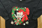Vintage 90's Merry Christmas Raglan Sleeve Crewneck Sweater , 90s Holiday Crewneck , Winter Wear , Festive Graphic Print , Mae In USA