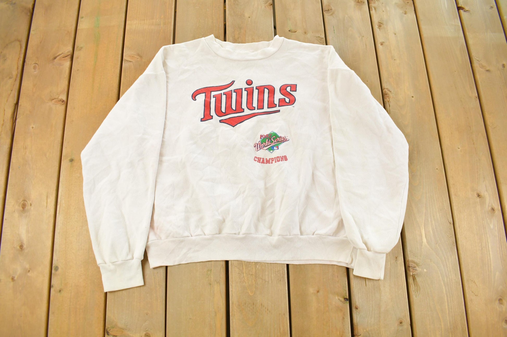 Vintage 1987 Minnesota Twins World Series MLB Crewneck Sweatshirt Men's Large / Made In USA / 80s Baseball / Sportswear