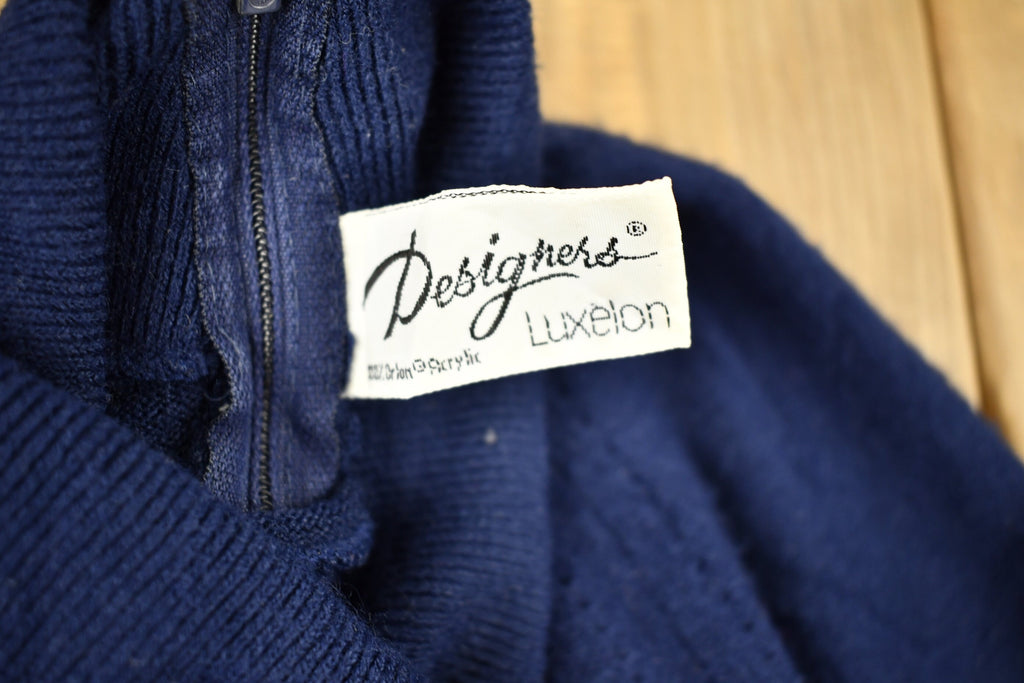 Vintage 1990s Knitted Back Zip Turtleneck Sweater