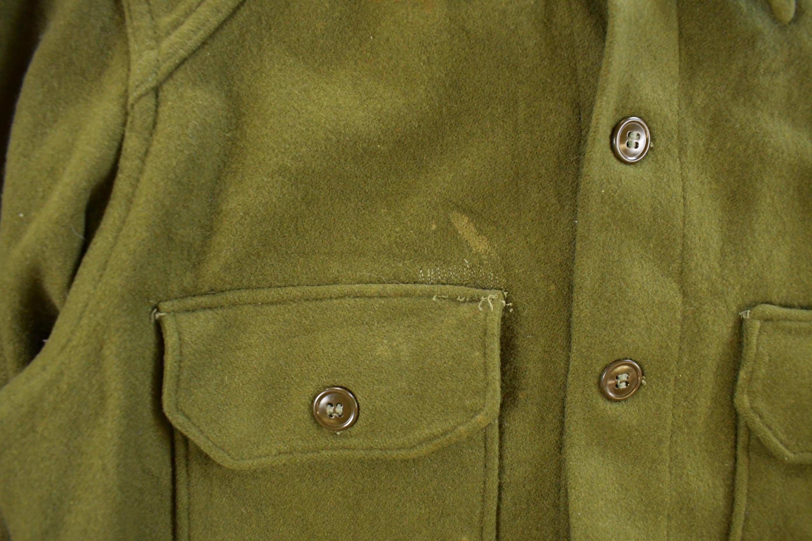 Vintage 1950s Military Wool Button Up Infantry Shirt