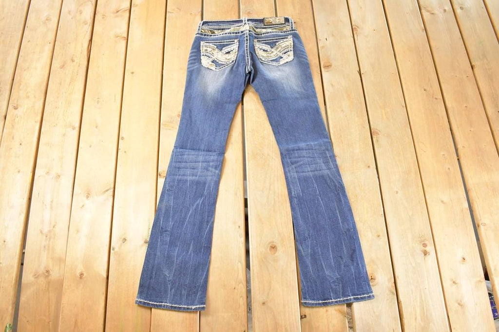 Vintage Deadstock Y2K Grace In LA Bedazzled Bootcut Low Rise Camo Jeans Women's Size 27 x 32