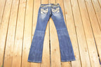 Vintage Deadstock Y2K Grace In LA Bedazzled Bootcut Low Rise Camo Jeans Women's Size 27 x 32
