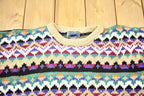 Vintage 1990s All Over Pattern Knitted Crewneck Sweater