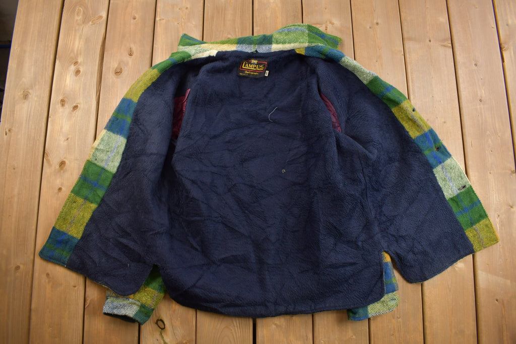 Vintage 1970s Campus Plaid Button Up Shirt
