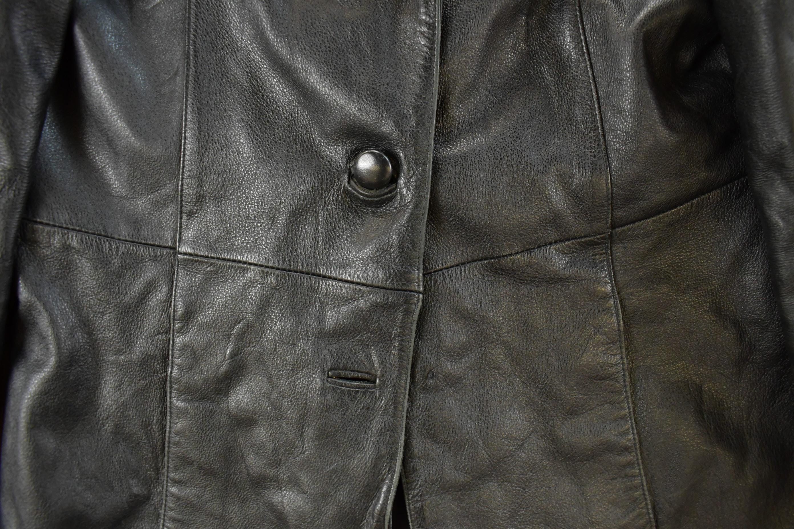 Vintage 1990s Wilsons Leather Trench Coat Women's Large