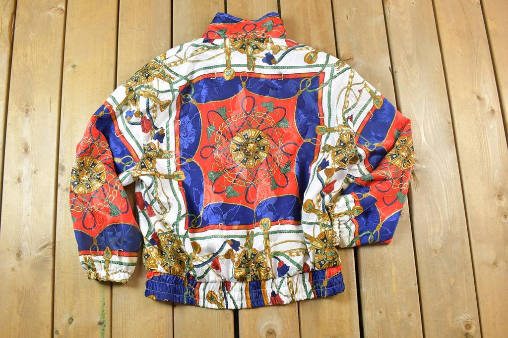 Vintage 1990s Pan Asia Light Abstract Boating Zip Up Windbreaker Jacket
