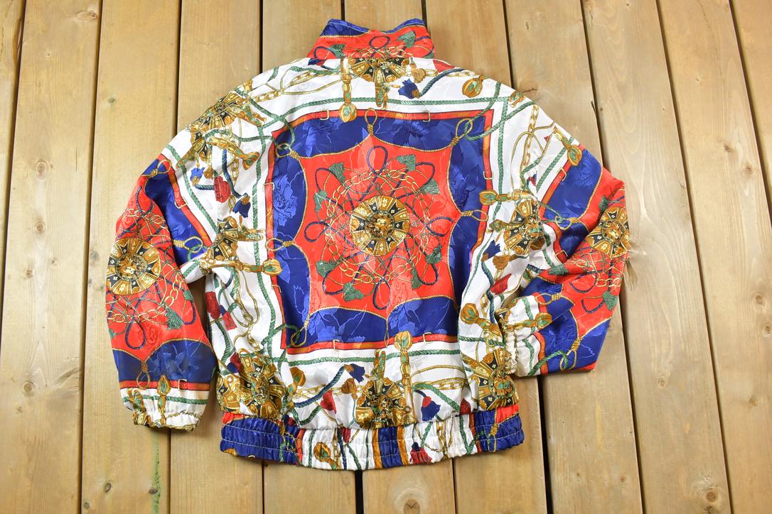 Vintage 1990s Pan Asia Light Abstract Boating Zip Up Windbreaker Jacket