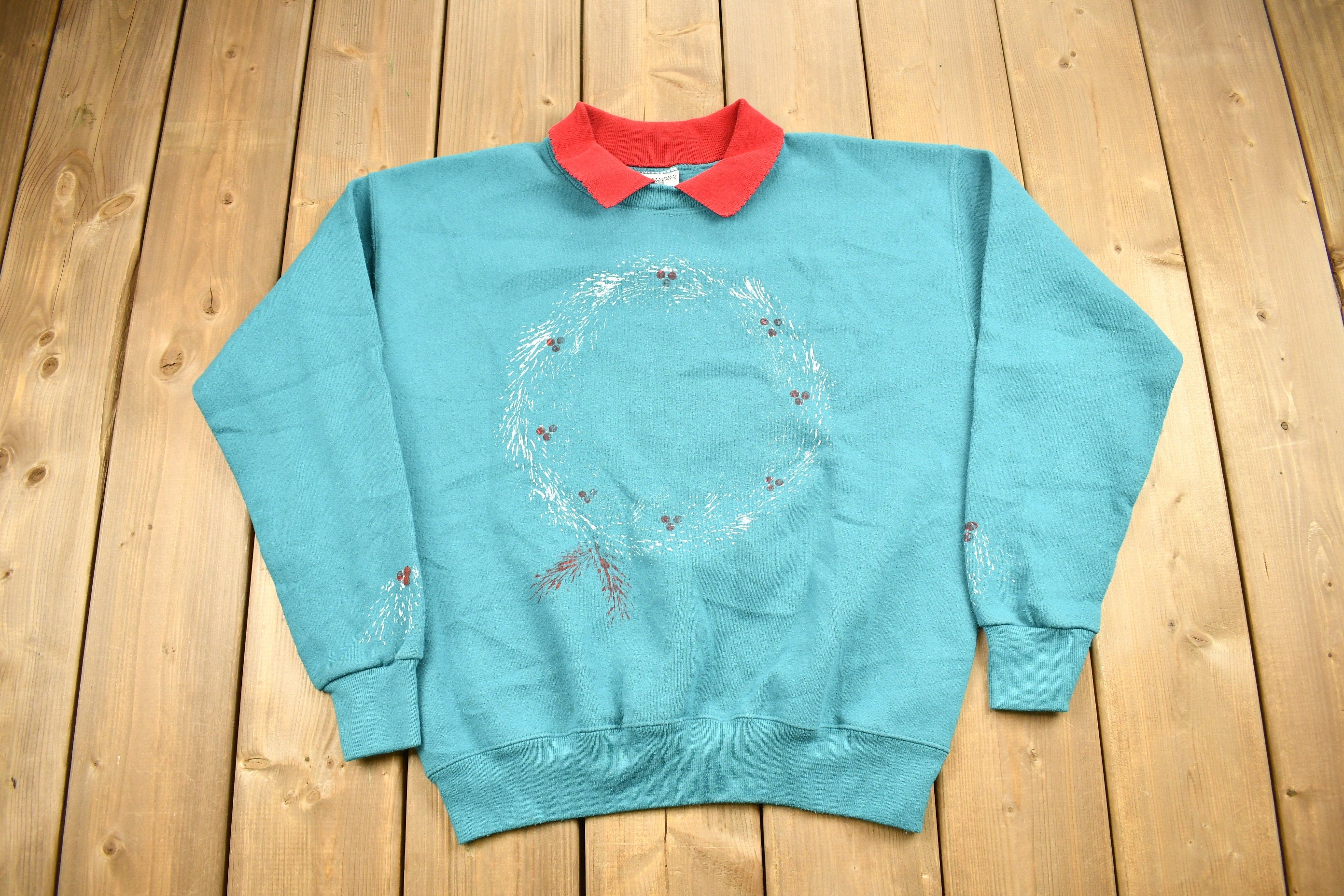 Vintage 1990s Cute Collared Crewneck Sweater