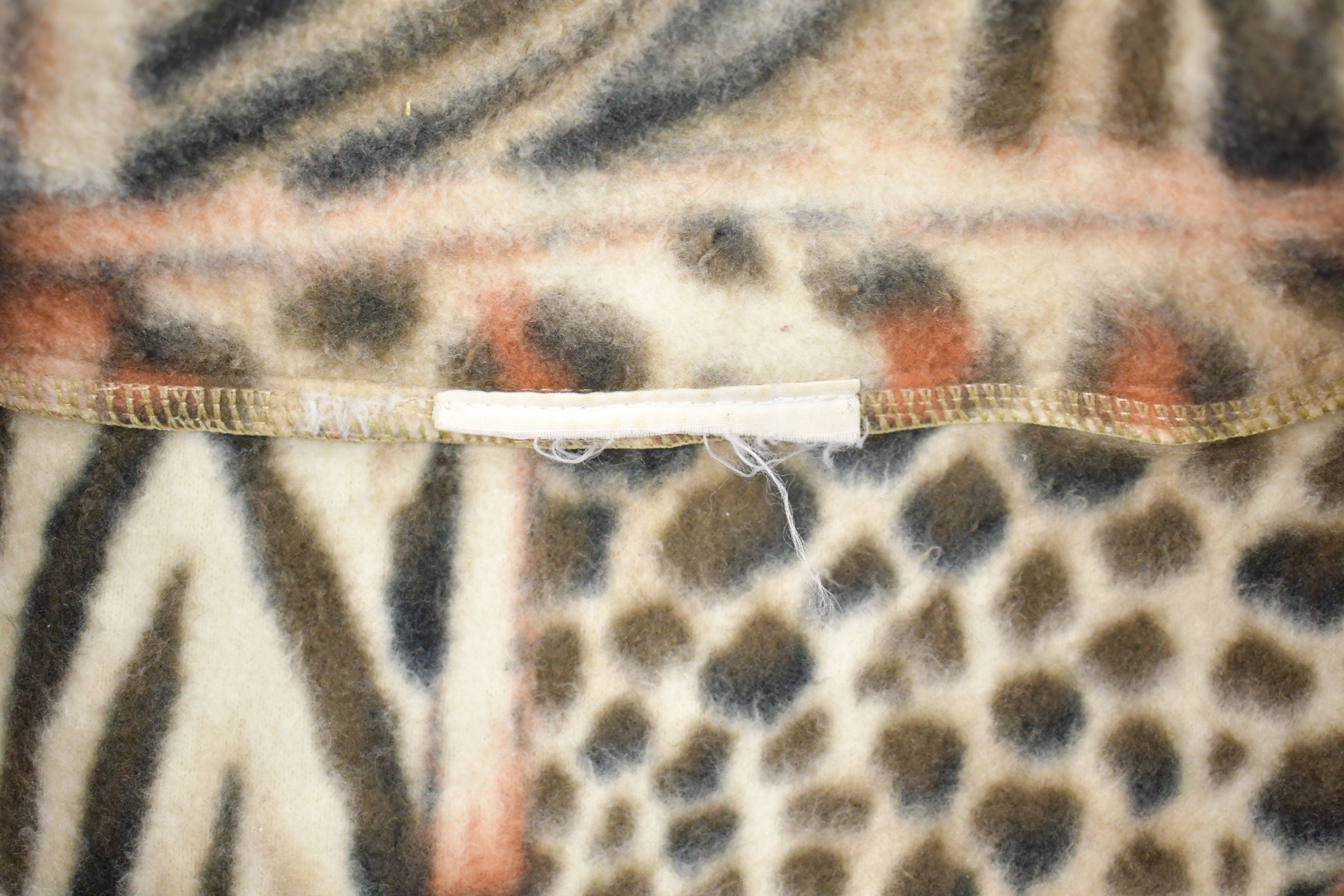Vintage 1990s Multiple Animal Print Fleece Zip Up Sweater