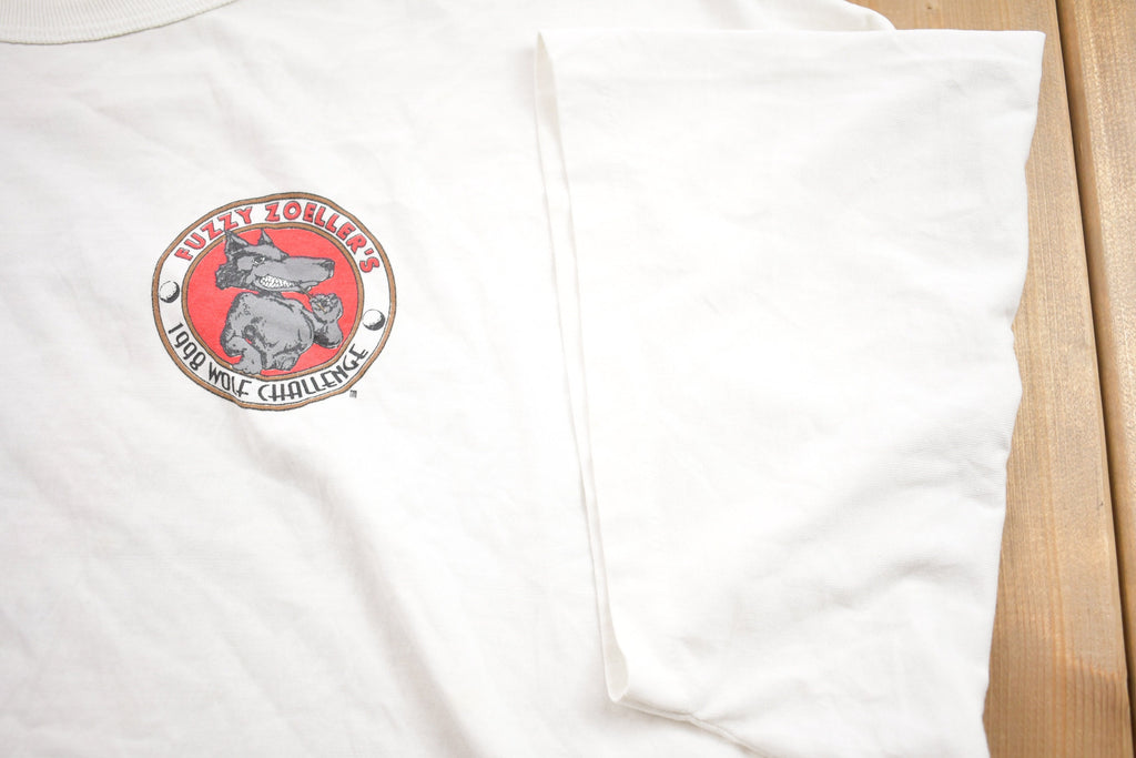 Vintage 1998 Russell Athletic Fuzzy Zoeller Wolf Challenge Wolf Theme Graphic T-Shirt