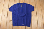 True Vintage 1960s Deadstock Miss Scotch English Short Sleeve Quarter Zip Knit Acrylic Sweater
