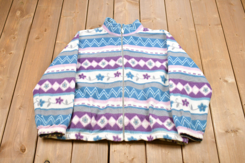 Vintage 1990s Fleece Zip Up Sweater