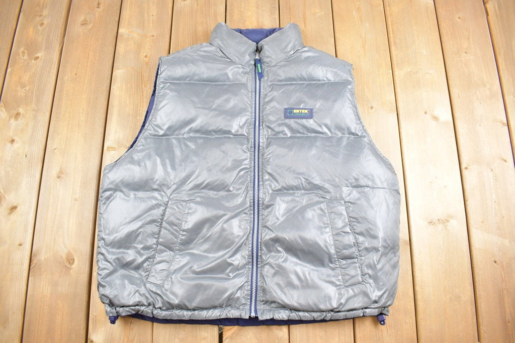Vintage 1990s Eddie Bauer EBTEK Goose Down Reversible Puffer Vest  90s Vest  Streetwear  Outdoorsman  Hiking  Ski Vest